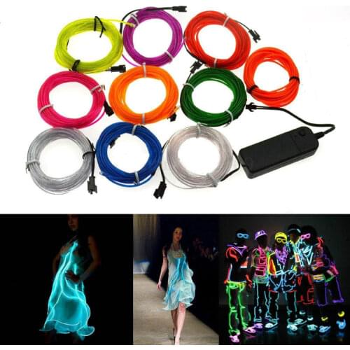 1M 3M 5M EL Wire Neon Light Dance Party Decor Novelty Light Neon LED Lamp Flexible Rope Tube Waterproof LED Strip String Light