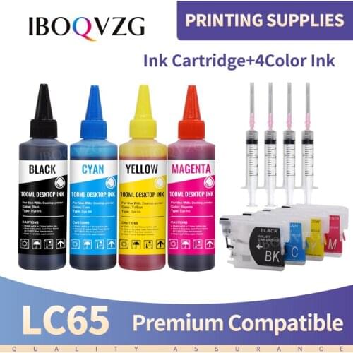 IBOQVZG LC38 LC39 LC61 LC65 LC67 LC980 LC985 LC990 LC1100 Ink Cartridge Refillable For Brother DCP-J125 185C 195C J315W printer