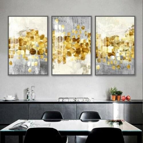 3 Joint Home Decoration Painting Painting Oil Painting Painting - Golden Leaves Hot Sale