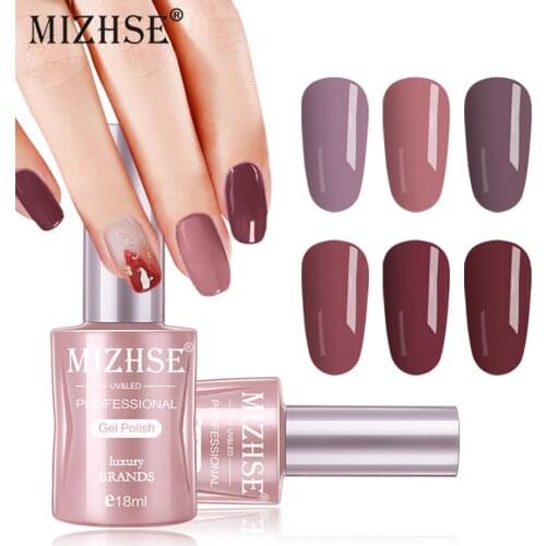 MIZHSE Nail Polish 18ml Nude Series Varnish Polish Quick Dry Eco-friendly Nail Art Lacquer Azure 6 Colors Nail Gel
