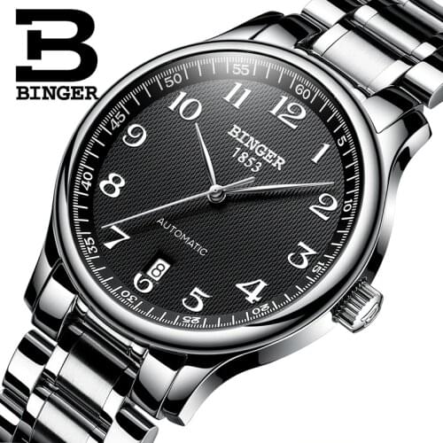 New BINGER Brand Luxury Automatic Mechanical Men Watch Sapphire Watches Male Military Relogio Waterproof Mens Watches BG-0379-2