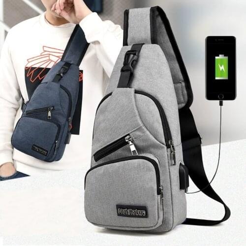 Mens Shoulder Bags USB Charging Crossbody Bags Male Anti Theft Canvas Shoulder Bag School Casual Short Trip Travel Bag 2021