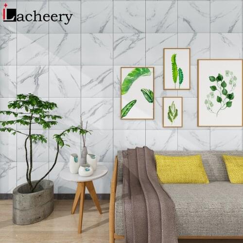Modern Self Adhesive Vinyl Floor Stickers Removable Tiles Marble Pattern Waterproof Wallpapers For Wall Ground Home Decoration