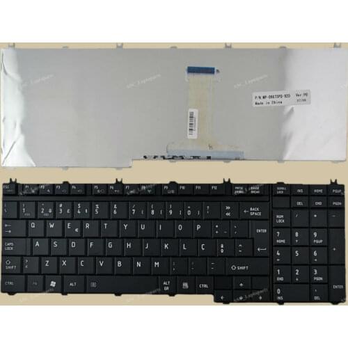 New PO Portuguese Teclado Keyboard for TOSHIBA Satellite L500 L500D L505 L505D L350 L350D Laptop Black