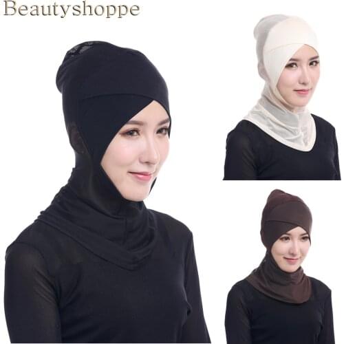 Newest Chic Lady Modal Hijab Summer Casual Adult Solid Scarf Hijabs Islamic Cap Bone Bonnet Ninja Neck Cover Muslim Underscarf