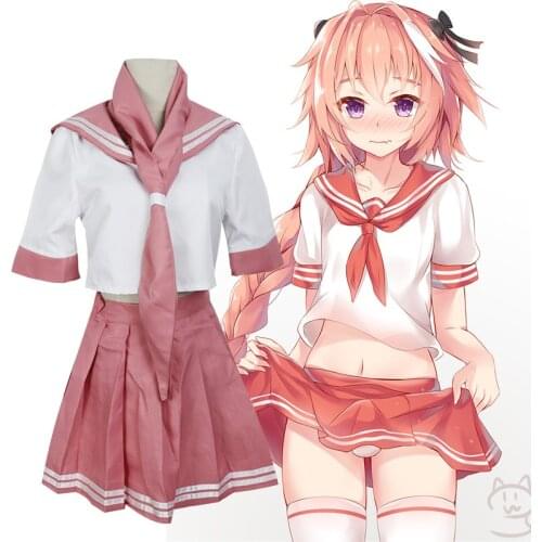 Full Set Fate Grand Order Apocrypha Rider Astolfo Asutorufo Sailor Cosplay Costume Fate Apocrypha JK School Uniform