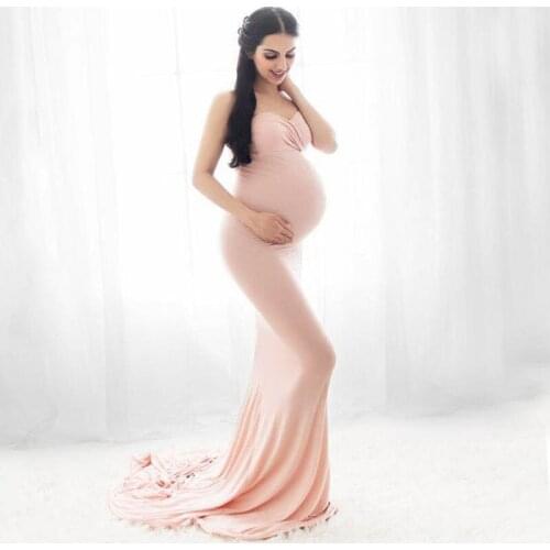 Fishtail Maternity Photography Props Pregnancy Dress Photography Maternity Dresses For Photo Shoot Shouderless Long Maxi Dresses