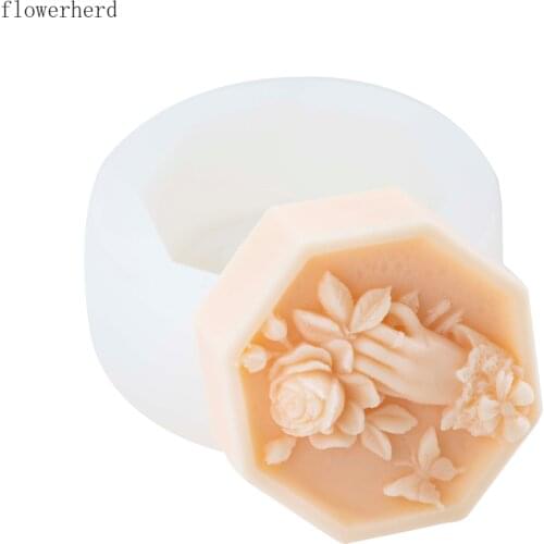 DIY Soap Making Supplies Hand-held Rose Silicone Soap Mold Epoxy Resin Molds Handmade Candle Mold Chocolate Mold Cake Decor