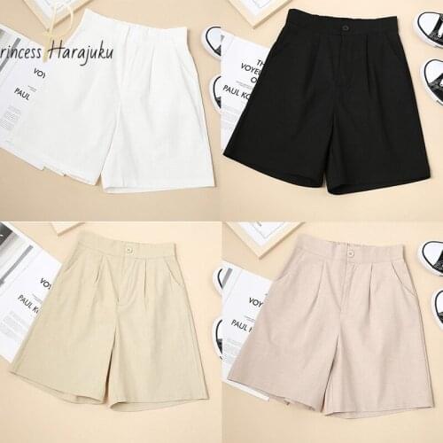 M-4XL Oversize Womens Shorts Hot Summer Casual Dry Linen Shorts Hight Waist Short Fashion Woman Streetwear Office Short Pants