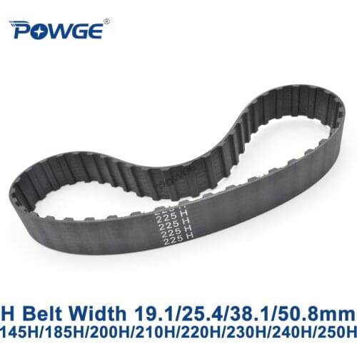 POWGE Inch H Synchronous timing belt 145H/185H/200H/210H/220H/225H/230H/240H/245H/250H Width19.1/25.4/38.1/50.8mm Rubber Belts