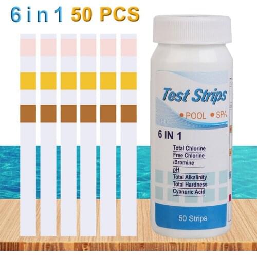 Pool Test Strips 100 Count 6 Ways Pool And Spa Test Strips For Hot Tub Swimming Pool Chemical Testing Kits