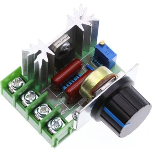2000W Thyristor High Power Electronic Voltage Regulator AC 220V Regulator Dimming, Speed Regulation, Temperature Adjustment
