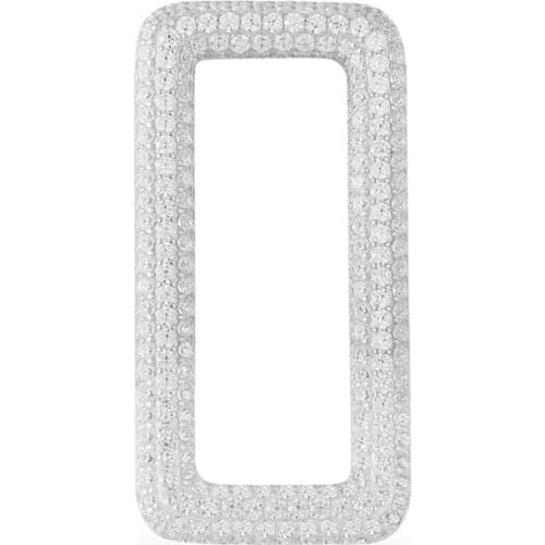 SLJELY Fashion Real 925 Sterling Silver Single Rectangle Stud Earring Micro AAA Zirconia 1PC Women December ECLAT Series Jewelry