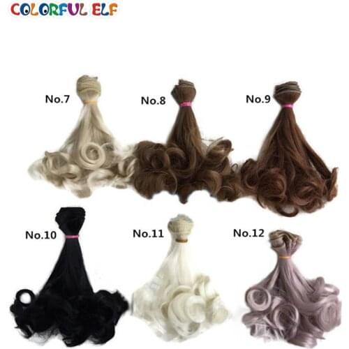 1pcs Doll 15*100cm Wig BJD SD Dolls DIY Wig Hair DIY High-temperature Wire Handmade Fashionable Curly Wigs Hair