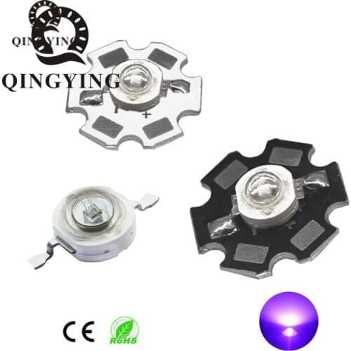 10pcs 3W UV High Power LED Chip Light Beads with PCB Heatsink Ultra Violet Purple 365nm 390nm 395nm 400nm 410nm 420nm
