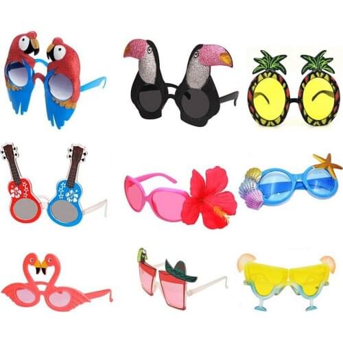 100Pair Funny Hawaiian Glasses, Tropical Sunglasses Fancy Dress Props, Fun Summer Kids Party Favors, Beach Themed Party Supplies