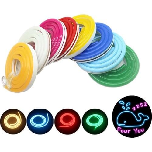 DC12V SMD 2835 LED Neon Rope Tube Silica Gel Strip 1m 2m 3m 5m 6m 8m 10m Flexible Strip Light Soft Lamp Tube IP67 for Decoration