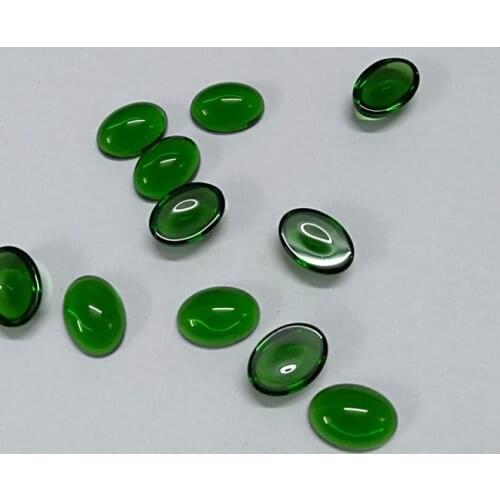 50pcs 8x10~15x20mm Cabochon Oval Shape Greed Red Blue Pink Loose stone Glass Gems