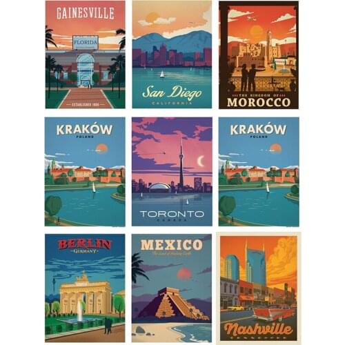 DIY Full Diamond Painting Illustration Retro Style City Drill Embroidery Mosaic Machine Cross Stitch Handcraft Gift JX307