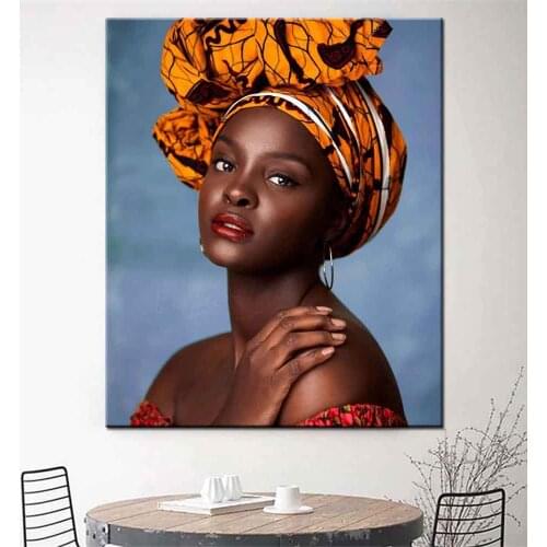 Diamond Painting DIY Cross Stitch Kits African Black Woman Graffiti 5D Diamond Embroidery Full Drill Mosaic Painting Home Decor