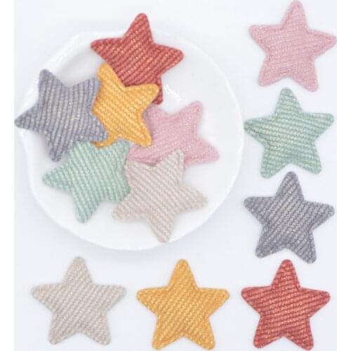 50Pcs/lot 33mm Padded Glitter Cloth Star Applique for DIY Hat Gloves Clothes Leggings Fabric Sewing Headwear Decor Patches L77