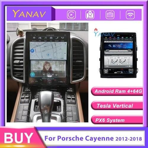 Car radio Android stereo receiver GPS navigation For-Porsche cayenne 2012-2018 Vertical Screen car audio multimedia MP3 player