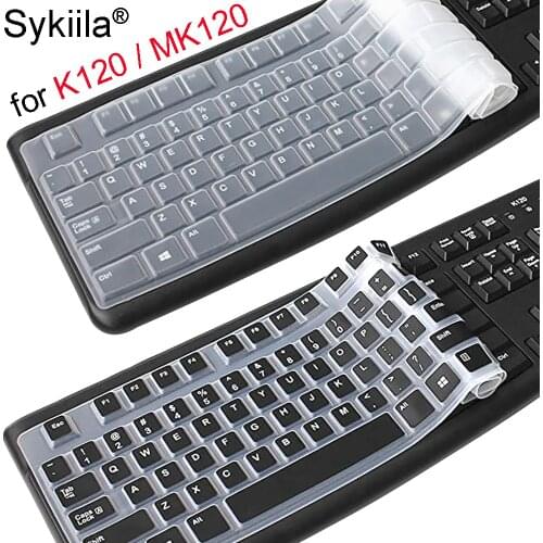 K120 Keyboard Cover for Logitech K120 MK120 Wired Set Transparent Clear Black Film Silicone TPU Case Slim Thin English US Case