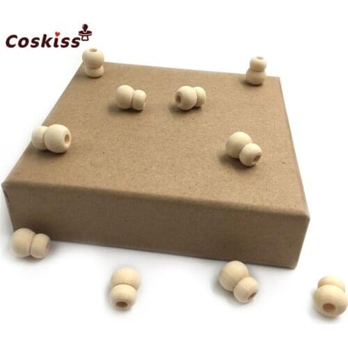 12mm * 10mm (0.47 '' * 0.39 '') Wooden Teether Ecofriendly Small Gourd Ball Stripe Shaped DIY Accessories Beading Nursing Toys