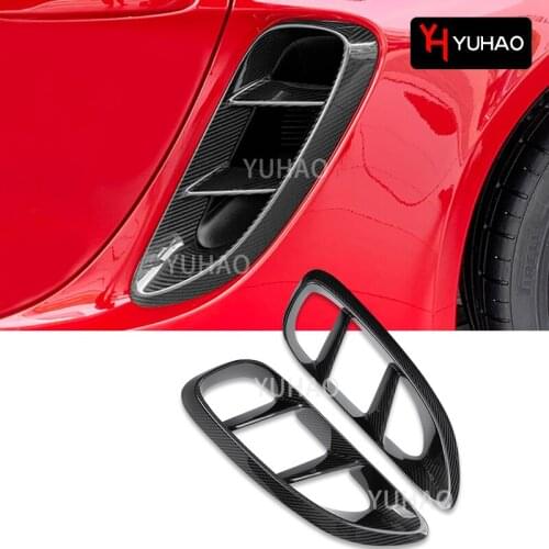 For Porsche 2016-2020 718 Car Engine Side Vent Protection Cover Carbon Fiber Decorative Protective Shell Car Exterior Sticker