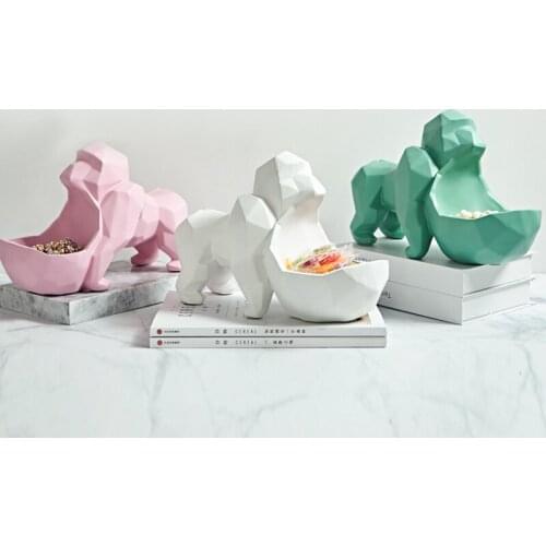 Home Decor Statue 3D Big Baboon Sculpture Modern Room Table Decoration Multifunction Storage Box Candies Jewelry Keys Storage