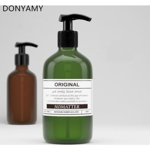 DONYAMY 1pc 500ml PET Round Lotion Press Shampoo Bottle Liquid Soap Dispensers