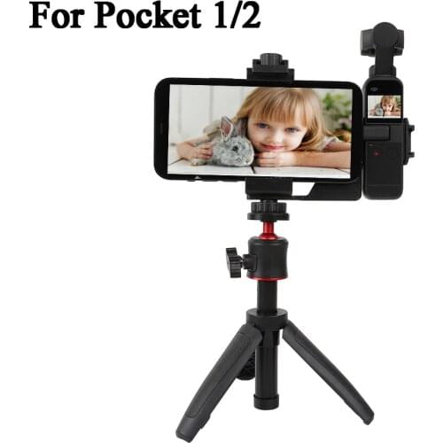 Osmo Pocket Mount Phone Holder for DJI Osmo Pocket 1 2 Smartphone Handheld Holder w/Tripod Extension Rod Cold Shoe Accessories