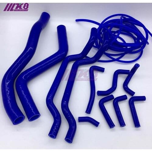 Silicone Radiator Hose Kit For For Mitsubishi Eclipse GSX DSM 4G63 95-99 2G + Vacuum Kit (14PCS) red/blue/black