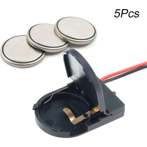 5PCS CR2032 3V Battery Storage Box With ON-OFF Switch Button Coin Cell Battery Socket Holder Case Cover