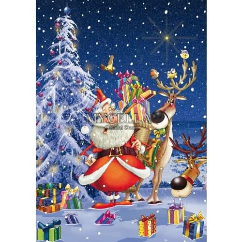 Cartoon 5d Diy Diamond Painting Happy Santa Cross Stitch Diamond Embroidery Mosaic Christmas Home Decor ChildrenS Gifts Posters