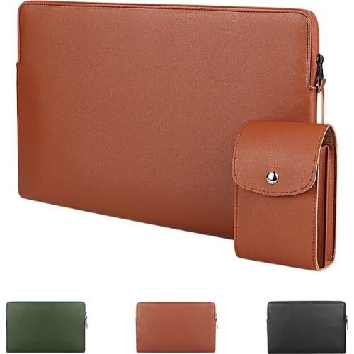 New PU Leather Waterproof Laptop Bag 13.3 14 15.6 inch Notebook Sleeve Case For Macbook 13 inch Air Pro hp acer dell Women Men