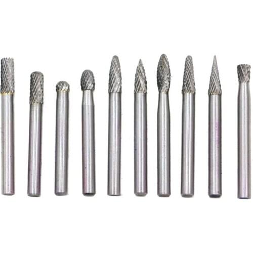 New 10 Sets Of Double-Cut Solid Carbide Rotary Milling Cutters With 6 Mm Shank For Mold Grinder Drill Bits