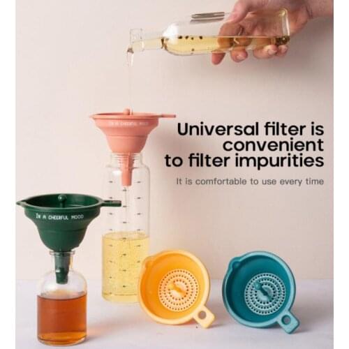 New 2021 Mini Silicone Collapsible Portable Funnel Silicone Funnels Kitchen Accessories Foldable Funnel With Filter Cocina