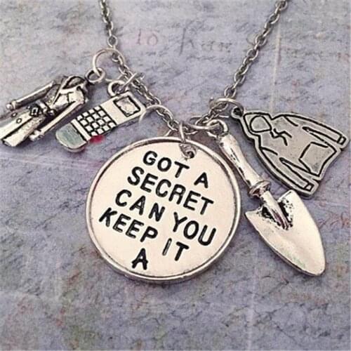 12pcs/lot Pretty Little Liars necklace got a secret can you keep it a necklace silver tone