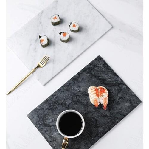 Natural Marble Texture Storage Trays Afternoon Tea Dessert Plates Bedroom Jewelry Organizer Tray Home Decoration Ornaments