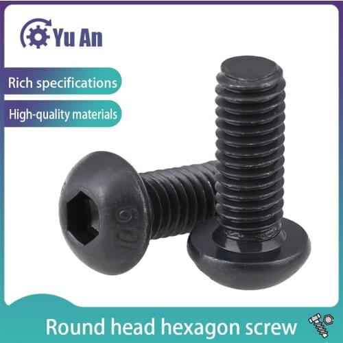 10.9 U.S.-class Semi-circular Head Hexagonal Screw/ISO7380 U.S. Standard Plate Head Hexagonal Bolt 30Pcs