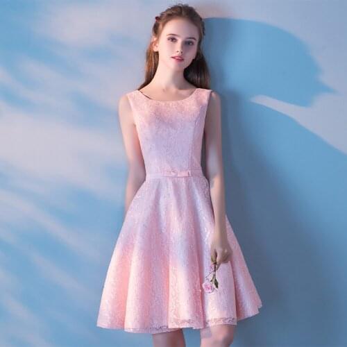 [Sale] Sweet Girl Spring Summer Short Dress Teen Lace Pink Young Women Charm Retro Petite Semi-Formal Skirt