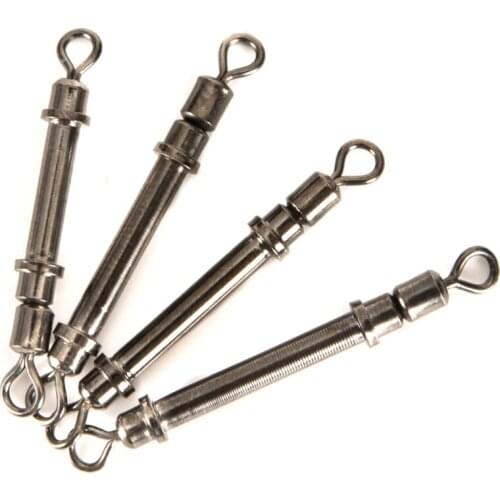 10pcs/Lot Fishing Tackle Strong Elastic Swivels Fishing Hook Connector Rolling Swivels Lead Sheath Tube h