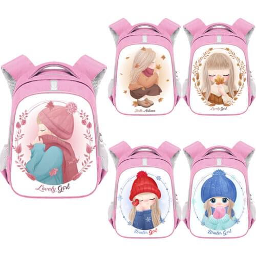 Lovely Winter Girls Backpack Cartoon Animals with Teenager Children School Bags Kids Kindergarten Bag Pink Bookbag Gift