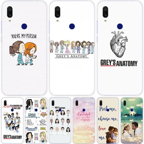 Greys Anatomy Silicone Case for Xiaomi Redmi K20 5X 6X Play A1 A2 8 Lite 7A 6A S2 Y2 Y3 Note 4X 5 6 7 Pro F1 Soft Cover