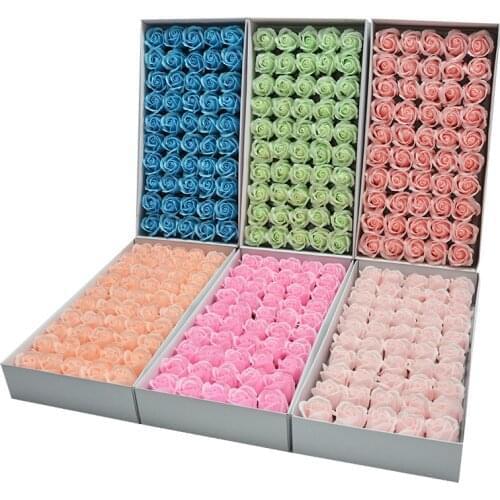 50pcs Luminous Soap Rose Luminous Flower Rose Bouquet Gift Box with Base Decorative Flowers Wreaths Gift Wedding Party Supplies