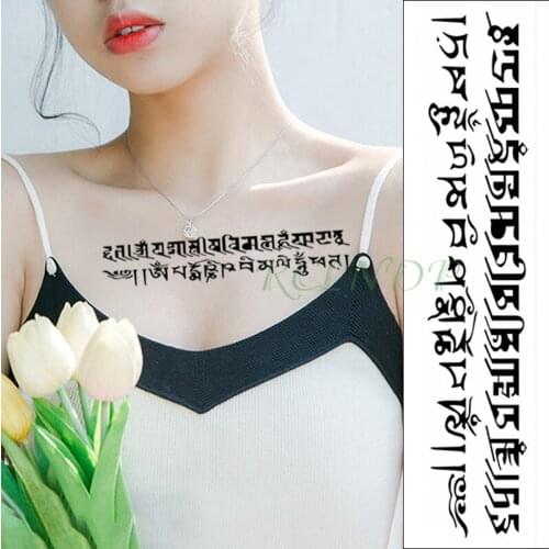 Waterproof Temporary Tattoo Sticker Sanskrit letter band Fake Tatoo Personality Flash Waist Arm Foot Tatto for Girl Women Men