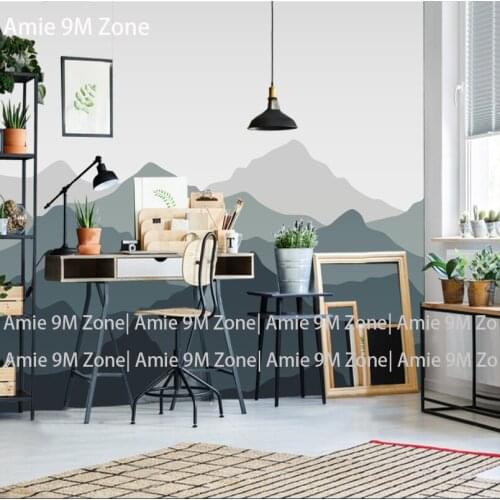 Tuya Art dark and light grey mountains design wallpaper for living room bedroom wall decor wallpapers discount