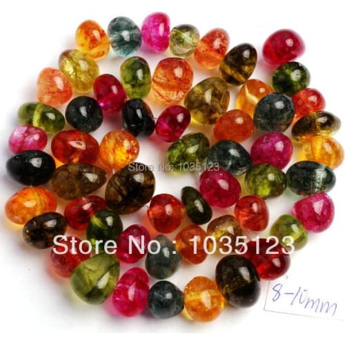 High Quality 8-10mm Multicolor Natural Stone Freeform Shape DIY Gems Loose Beads Strand 15" Creative Jewellery Making w410