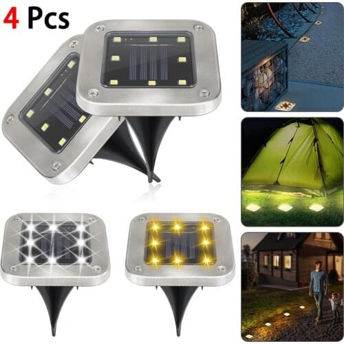 1/4 Piece Solar Disk Lights Outdoor Solar Pathway Lights Outdoor Waterproof Solar Garden Underground Lights for Lawn Yard Patio